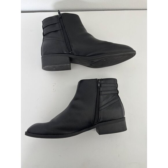 Kelly & Katie Boots 11 Ankle Double Buckle Side Zip Urban Casual Street Style - Picture 6 of 16